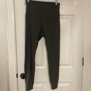 Lululemon super high rise Align leggings size 10 Dark Olive VGUC.